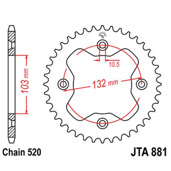 Corona Aluminio JT KTM ATV XC 450...