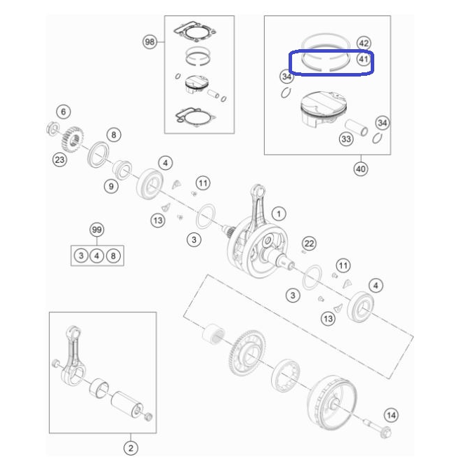 Oil Ring Piston KTM SX-F 350 2011