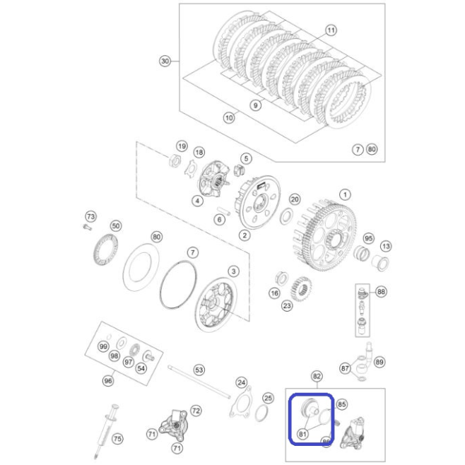 Pistón Pinza Embrague KTM EXC-F 250...