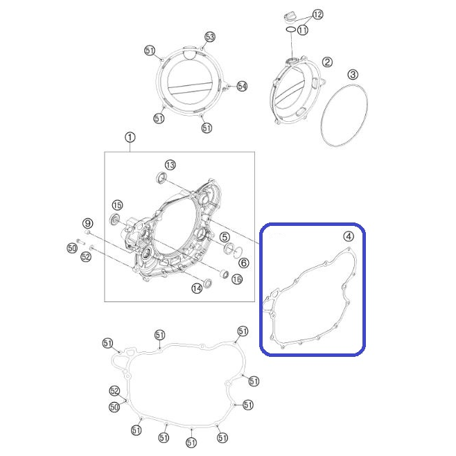 Clutch Cover Gasket KTM EXC 450/500...
