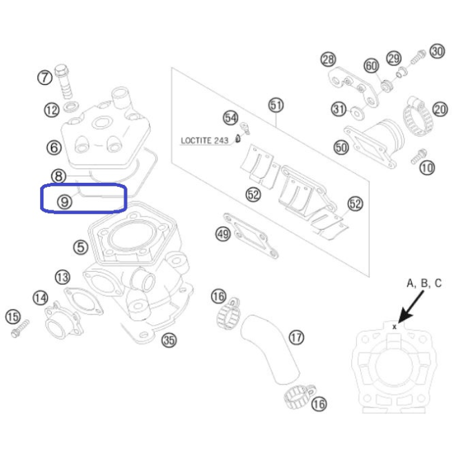 O'ring 94.97X1.78 KTM SX 50 02-08 SX...