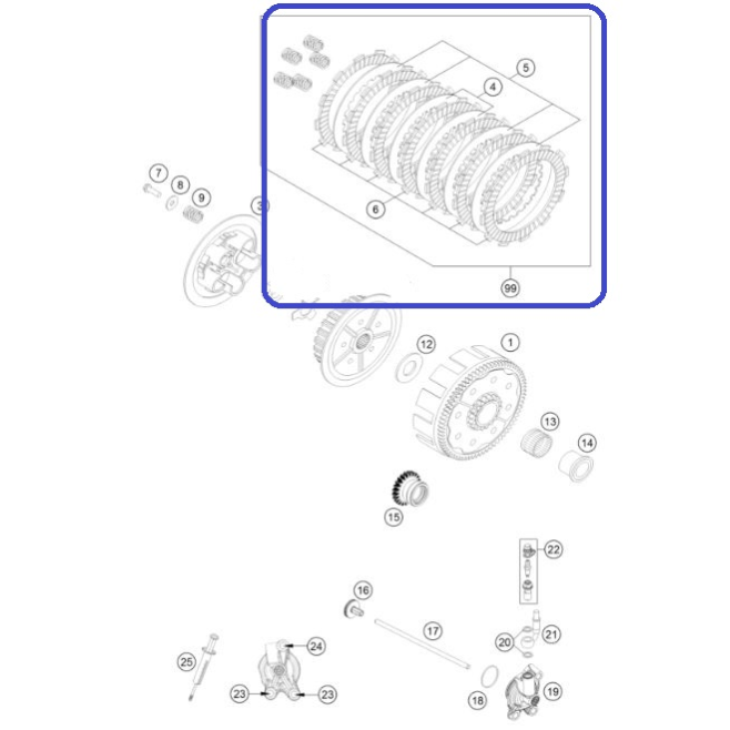 Kit Discos Embraiagem KTM EXC/SX 125...