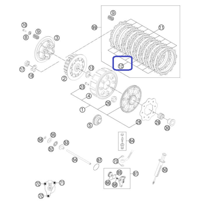 Disque Embrayage Acier KTM SX 250 10-12