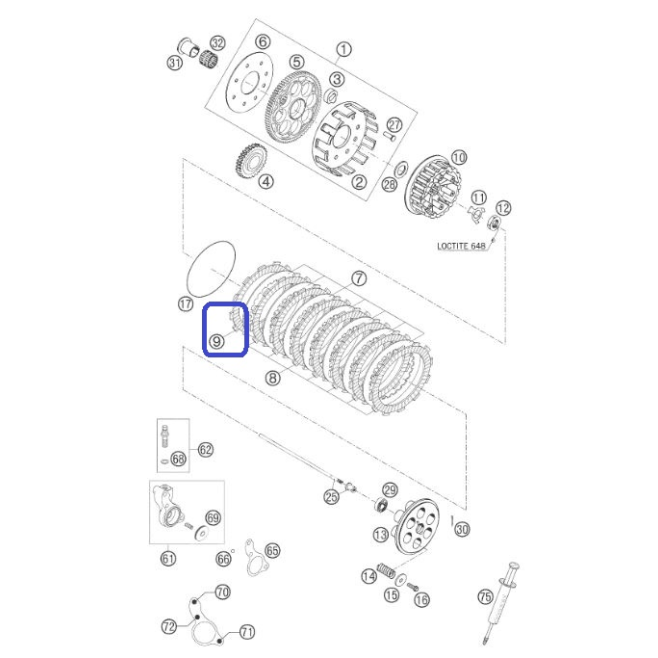 Disque Embrayage Garnis 2.7 mm KTM...