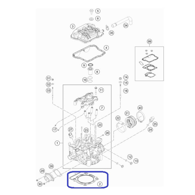 Junta Culata KTM SX-F 350 13-14...