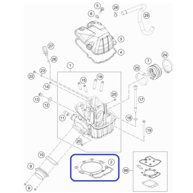 Joint Culasse KTM EXC 450 08-15 EXC...
