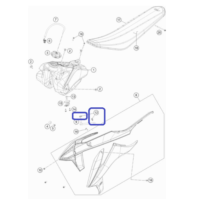 Ktm Exc 2T 2008 Astales De Tube D'Asse