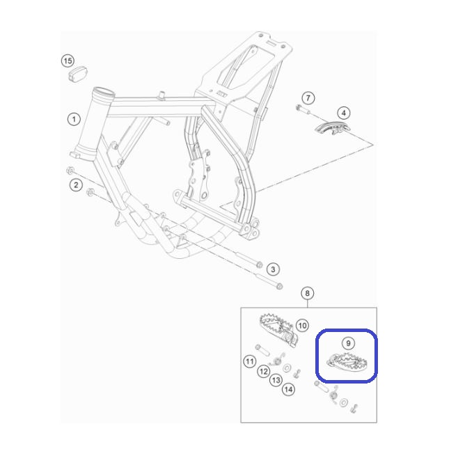 Left Footrest KTM SX 50/65/85 14-16