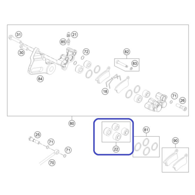 Kit Reparación Freno KTM SX 85 03-05