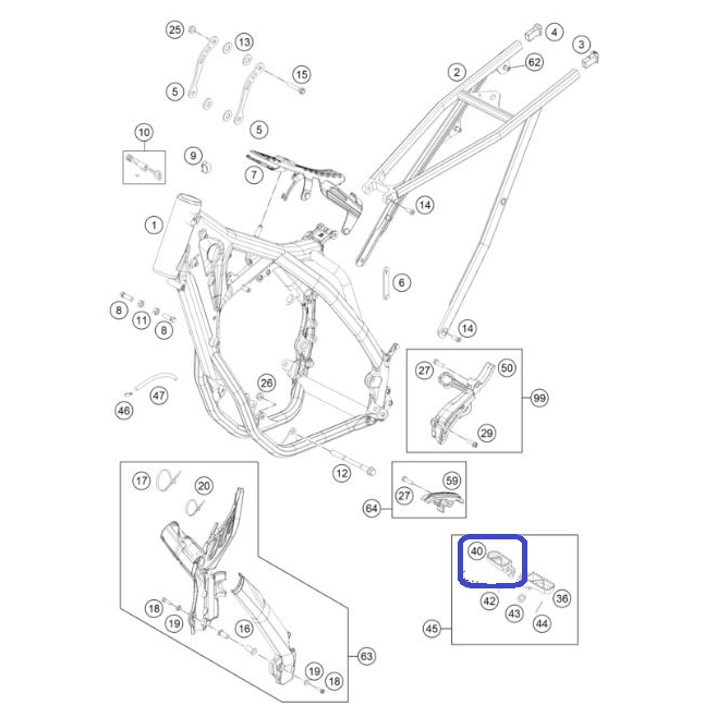 Reposes-Pieds Droit Original KTM EXC...