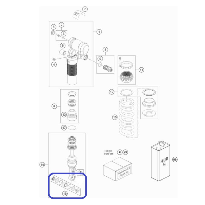 Kit Roulement Amortisseur Arrière KTM...
