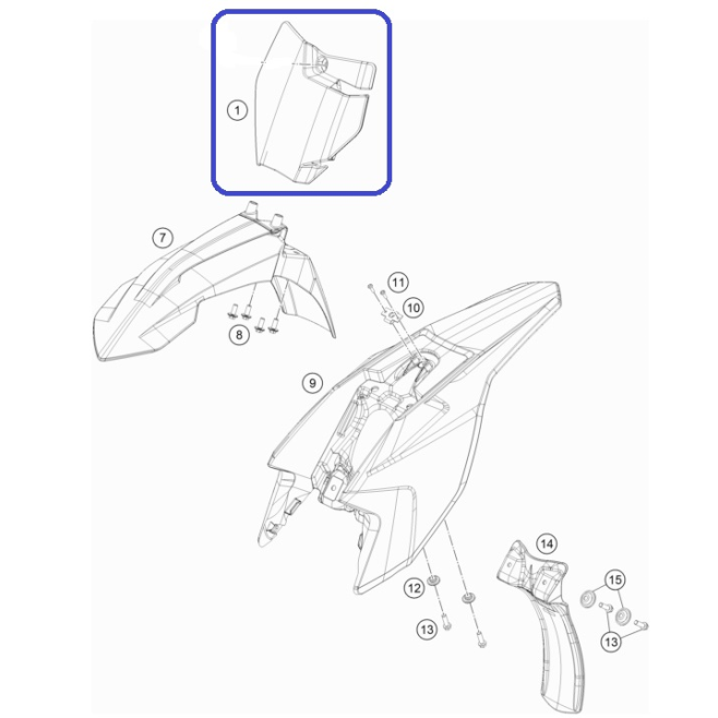 Plaque Avant KTM SX 50 16-19 Blanche