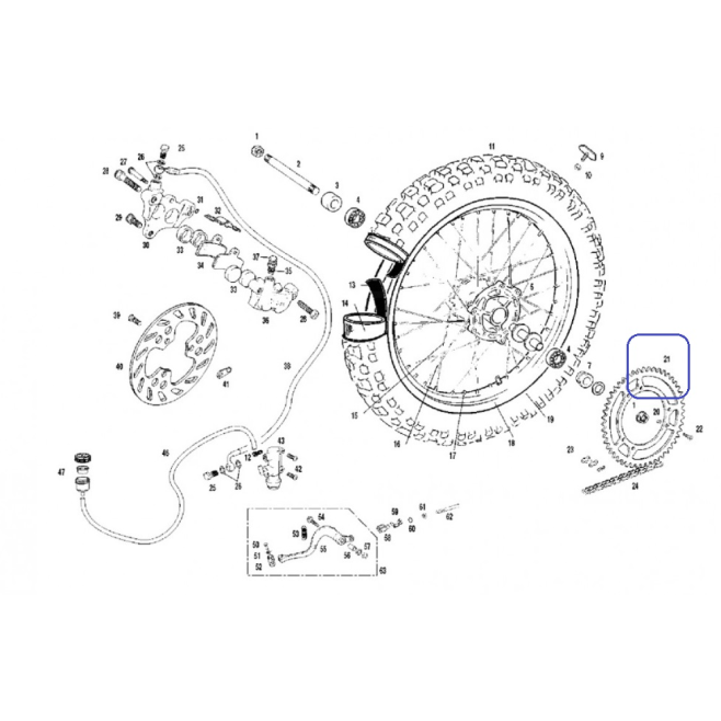 Rear Sprocket Aluminum Gas Gas...