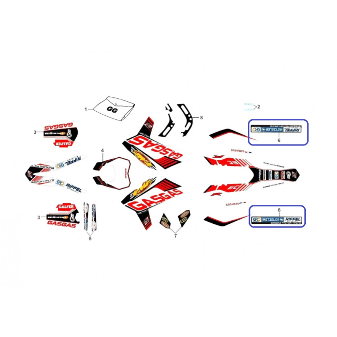Swingarm Decals Kit Gas Gas EC Replica