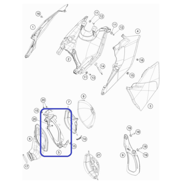 Couvercle de Boite à Air KTM EXC-F...
