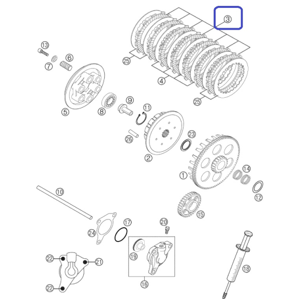 Disque Embrayage Garnis KTM EXC 250...