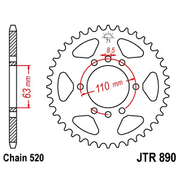 Couronne JT KTM Duke 125 ABS 13-20...