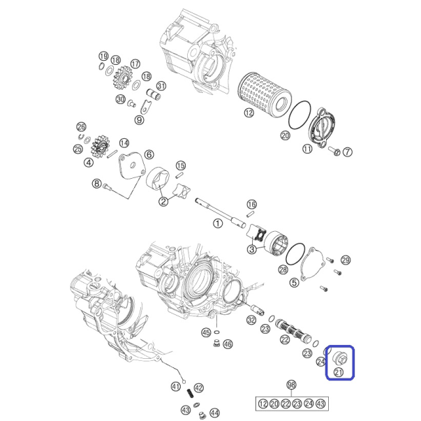 M20X1.5 Ws = 13 Ktm Exc-F 250...