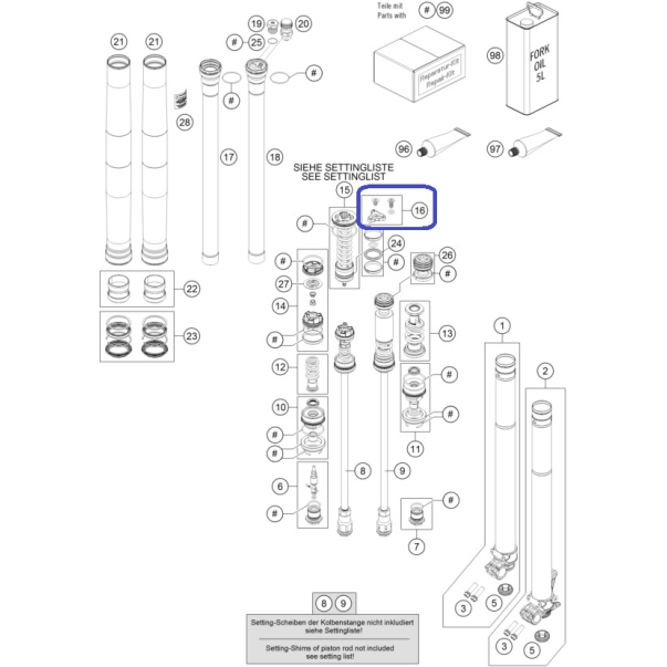 Kit Parafuso Forquilha KTM SX/SX-F 16-17