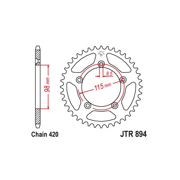 Corona Acero JT KTM SX 60/65 98-......