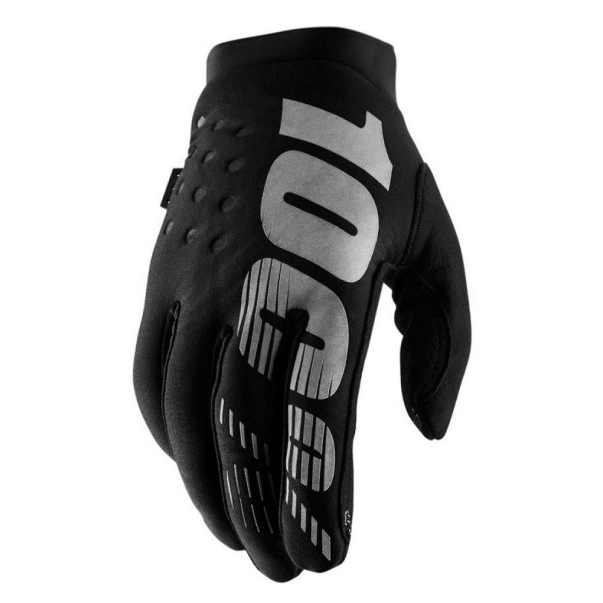 Gloves 100% Brisker Black/Grey