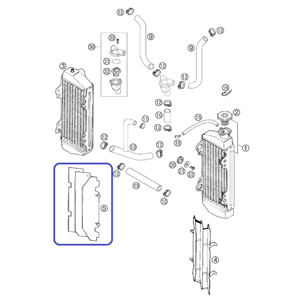 Grille Radiateur Droite KTM EXC/SX/XC...