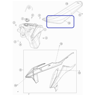 Capa de Assento KTM EXC 300...