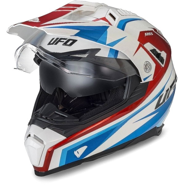 Casque Trail UFO Aries Blanc/Rouge/Bleu