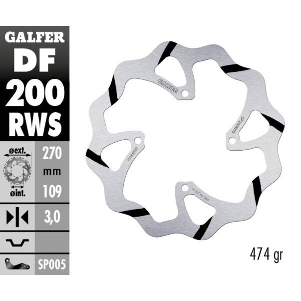 Disque De Frein Avant Galfer Fixe...
