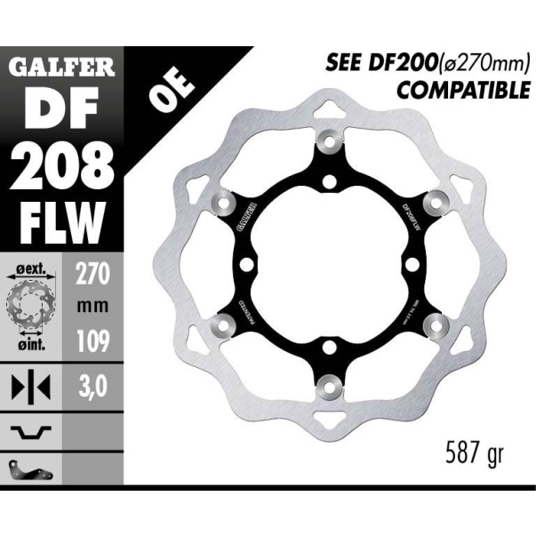 Disco Freno Delantero Galfer Floreado...