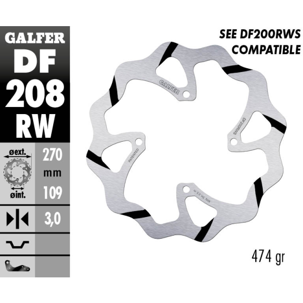 Disque De Frein Avant Galfer Fixe...