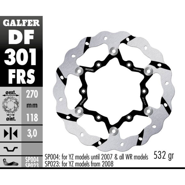 Front Brake Disc Galfer Oversized FRS...