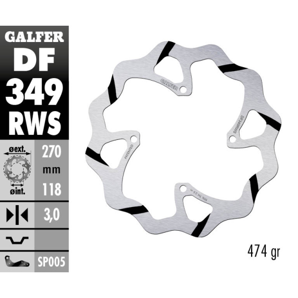 Galfer Front Brake Disc Fixed Grooved...