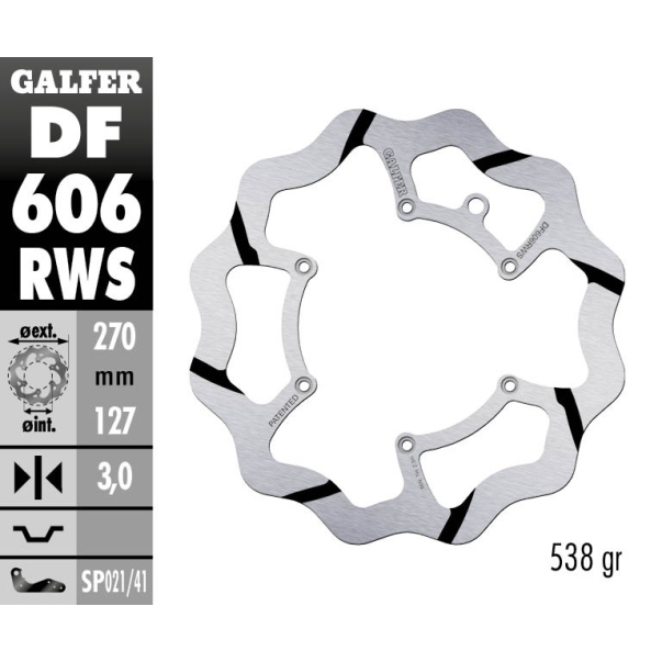 Disco Freno Delantero Galfer Floreado...