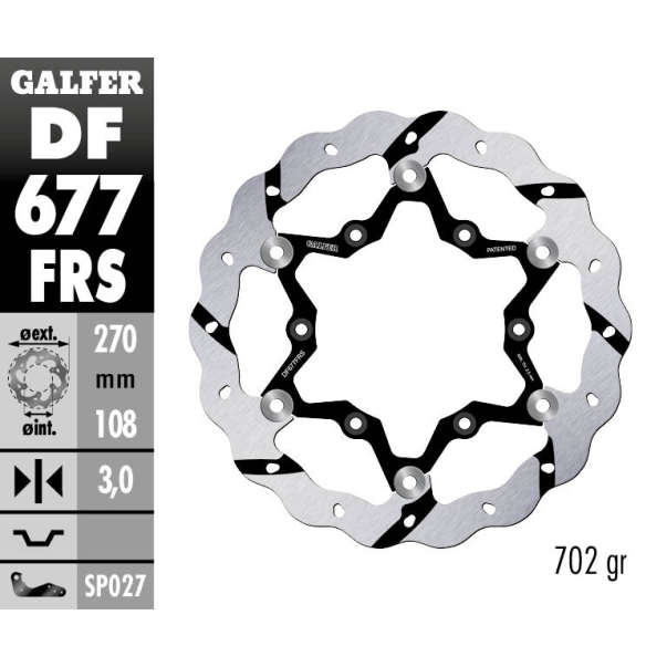 Disco Freno Delantero Galfer Floreado...