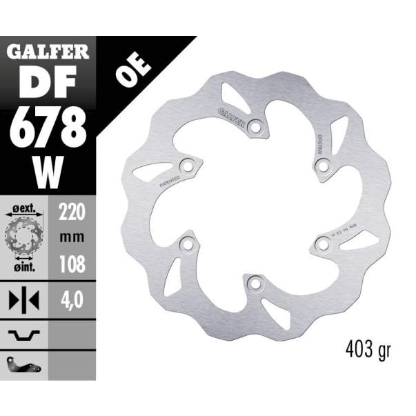 Galfer Rear Brake Disc Wave Gas Gas...