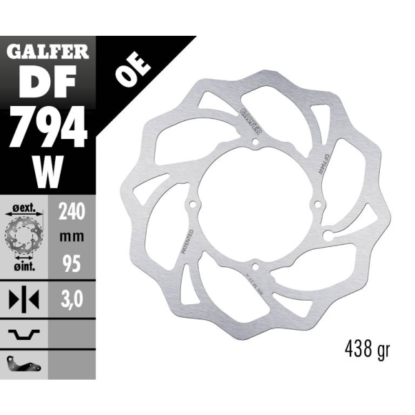 Disco Freno Delantero Galfer Floreado...