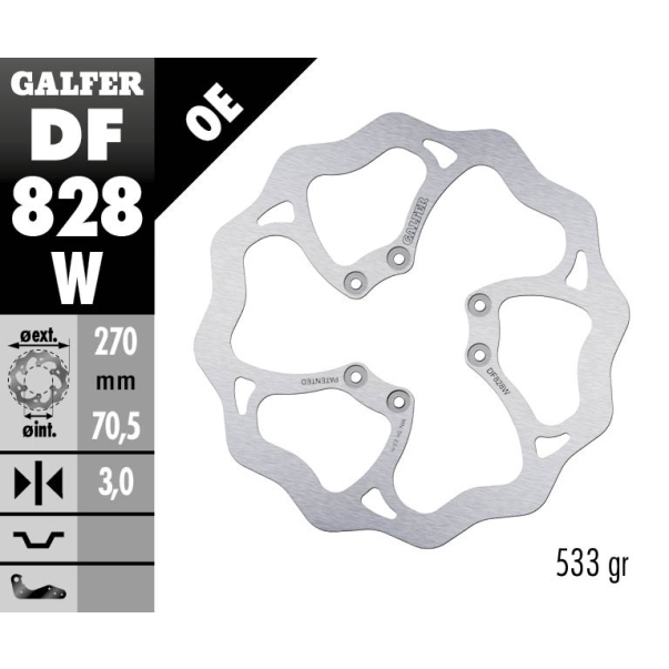 Galfer Front Brake Disc Wave  Tm (All...