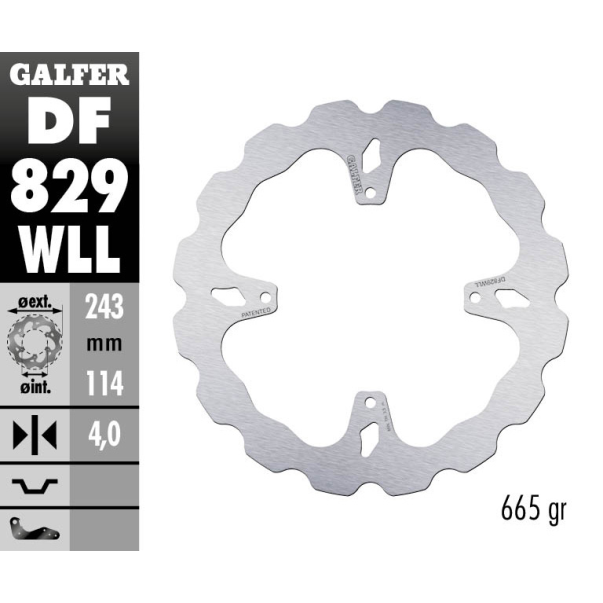 Galfer Rear Brake Disc Wave Solid Tm...