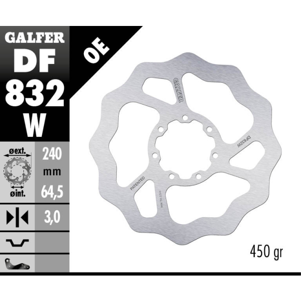 Disque De Frein Avant Galfer Wave  Tm...