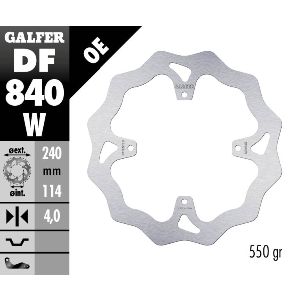 Disco Freno Trasero Galfer Floreado...