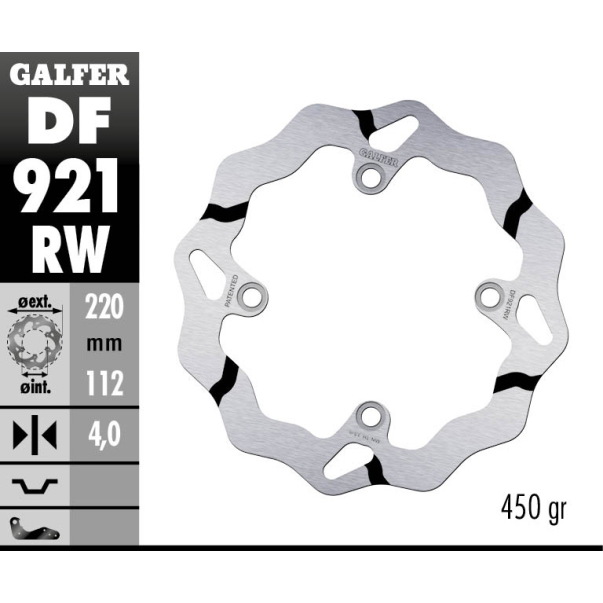 Galfer Rear Brake Disc Wave Grooved...