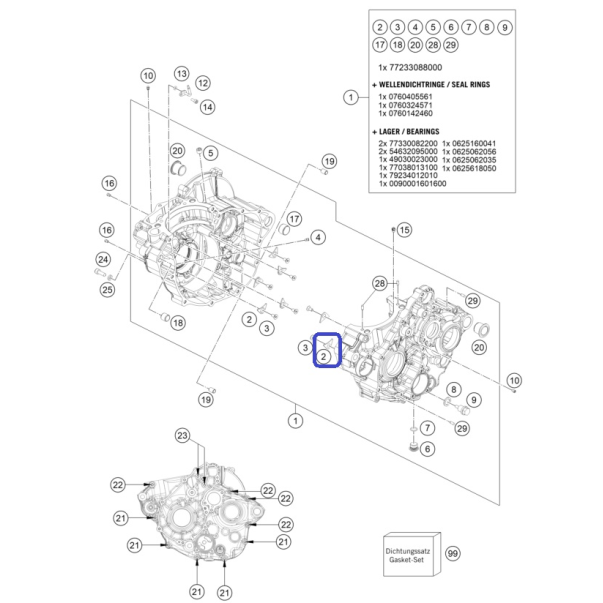 Soporte Cigüeñal KTM EXC-F 350 2022