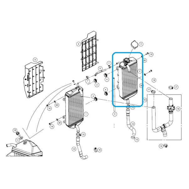 Radiador Direito Gas Gas EC 250/300 2018