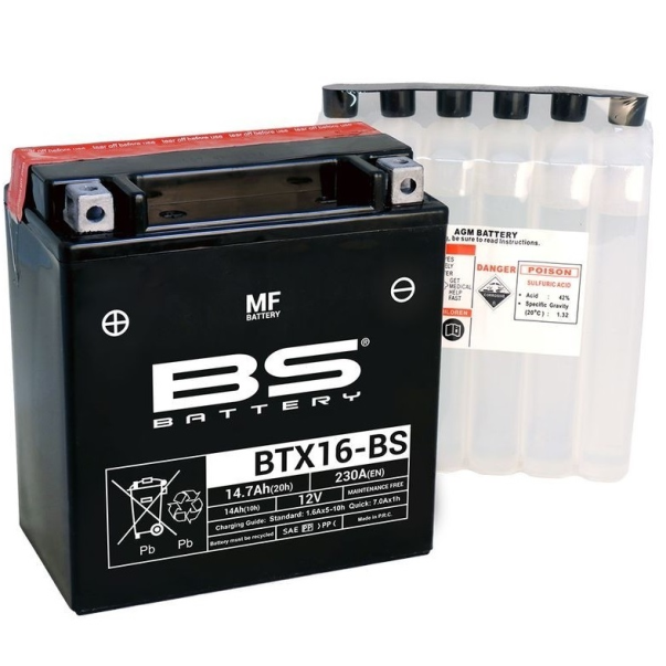 Bateria BS BTX16-BS-1 sin mantenimiento
