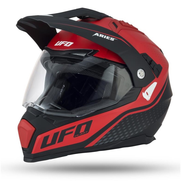 UFO Aries Trail Helmet Black/Red Matt