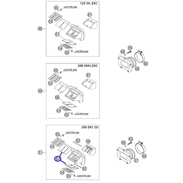 KTM EXC 125/200 98-02 SX 125 98-02...