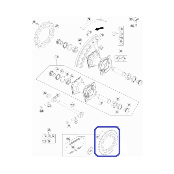 Couronne Aluminium Origine KTM SX 85...