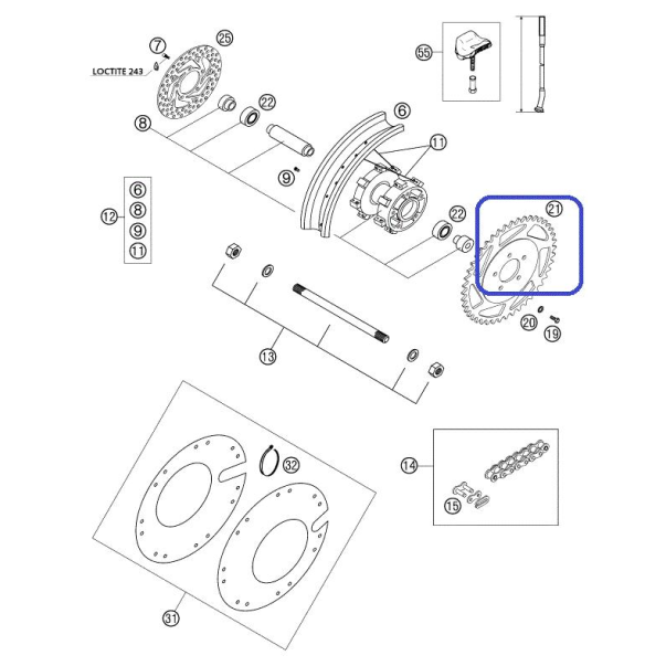 Couronne KTM SX 50 06-08 44 D