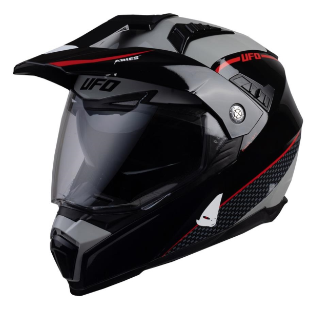 Casque Trail UFO Aries Gris/Rouge/Noir